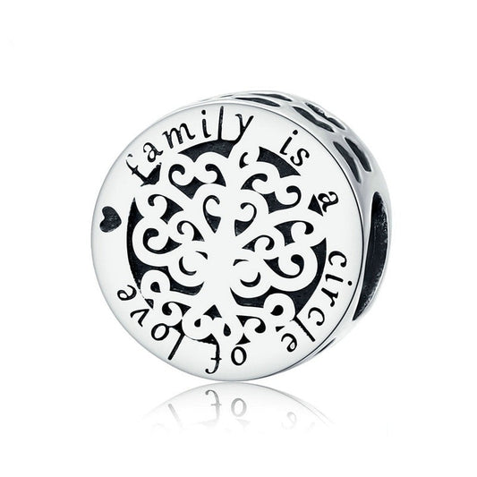 Charm Círculo do Amor Família - 100% Prata 925