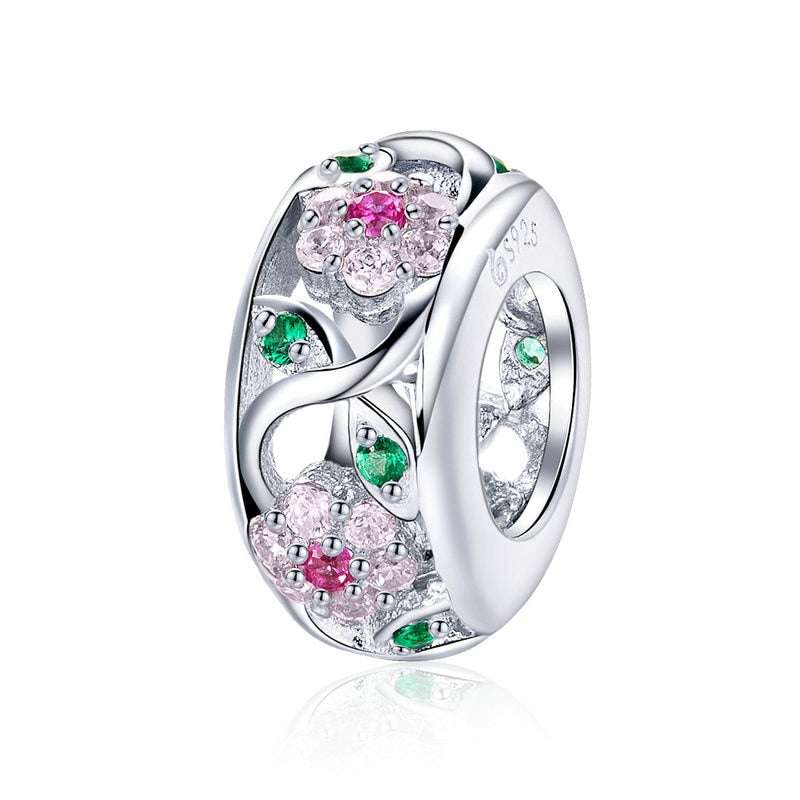 Charm Rosa Cristal - 100% Prata 925 com zircônias