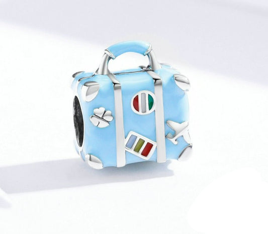 Charm Mala Azul - 100% Prata 925 Esmaltada