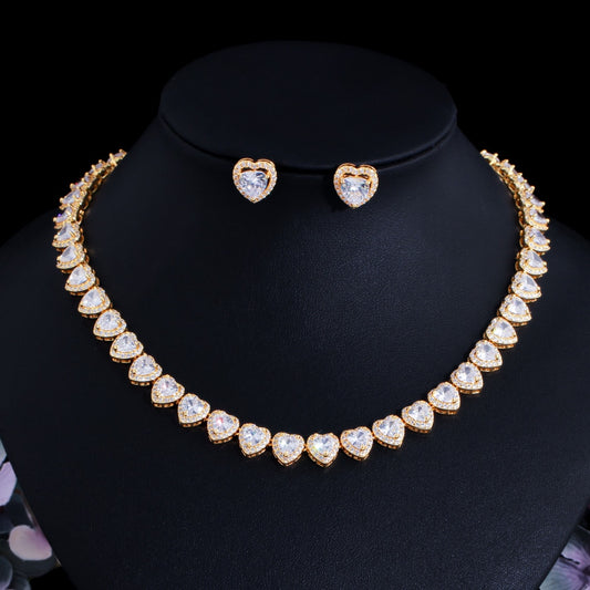 Conjunto Diamond Heart - Cravejado com Zircônias