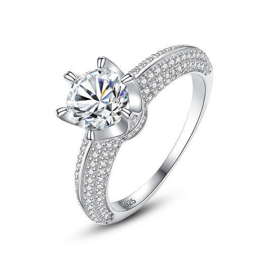 Anel Eternity - 100% Prata com Moissanite