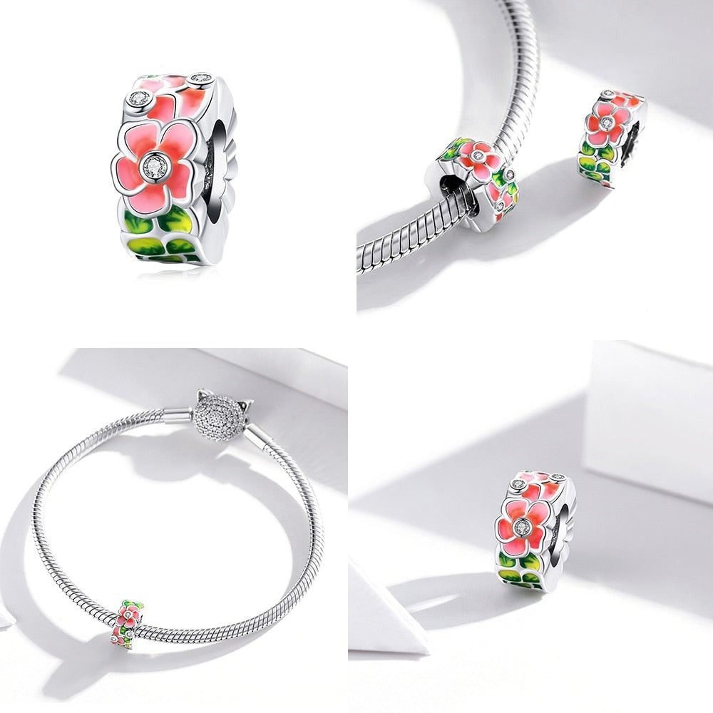 Charm Doce Primavera - 100% Prata 925 Esmaltada com zircônias