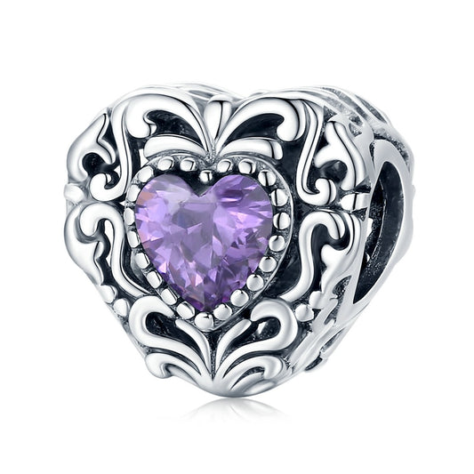Charm Purple Love - 100% Prata 925 com Zircônia