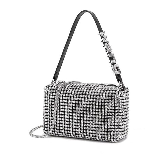 Bolsa Clutch Wang - Cravejada com Strass