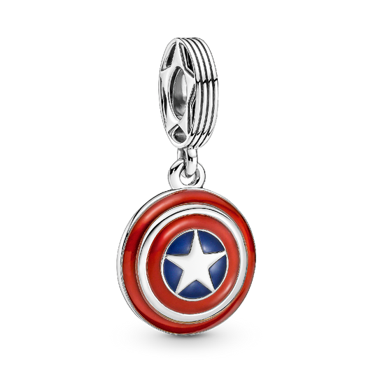 Charm Pendente Escudo Capitão América - 100% Prata 925