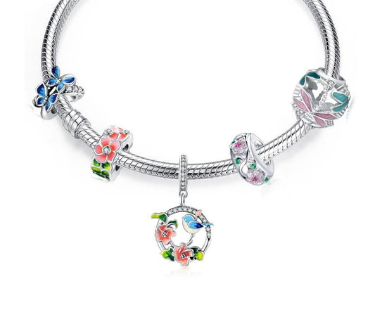 Charm Libélula Silver - 100% Prata 925 Esmaltada