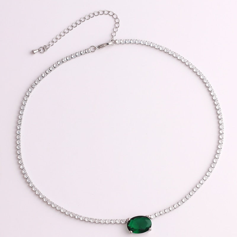 Choker Riviera oval com zircônias