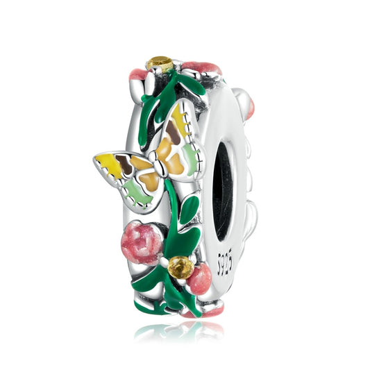 Charm Jardim Encantado - 100% Prata 925 Esmaltada