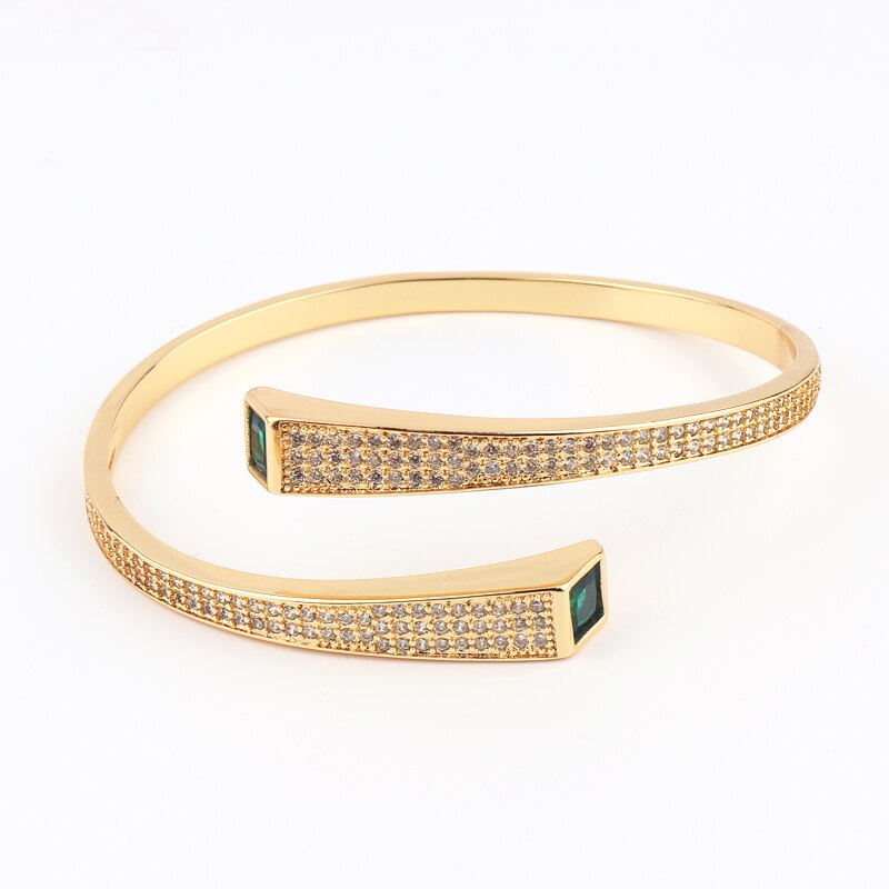 Bracelete Esmeralda Gold - Cravejado com Zircônias