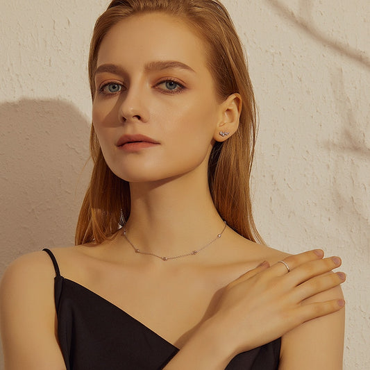 Colar Lumini - 100% Prata com zircônias