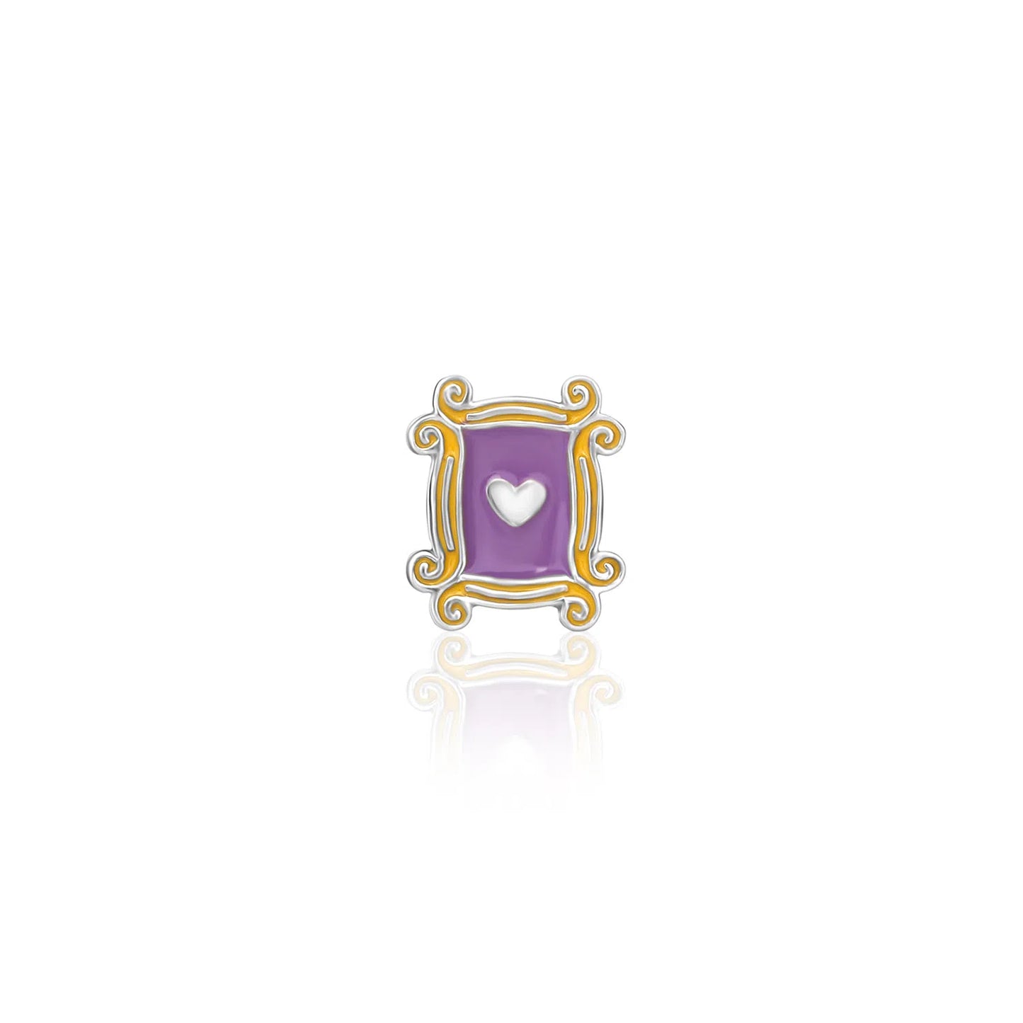 Charm Moldura Roxo Friends - 100% Prata 925 Esmaltada