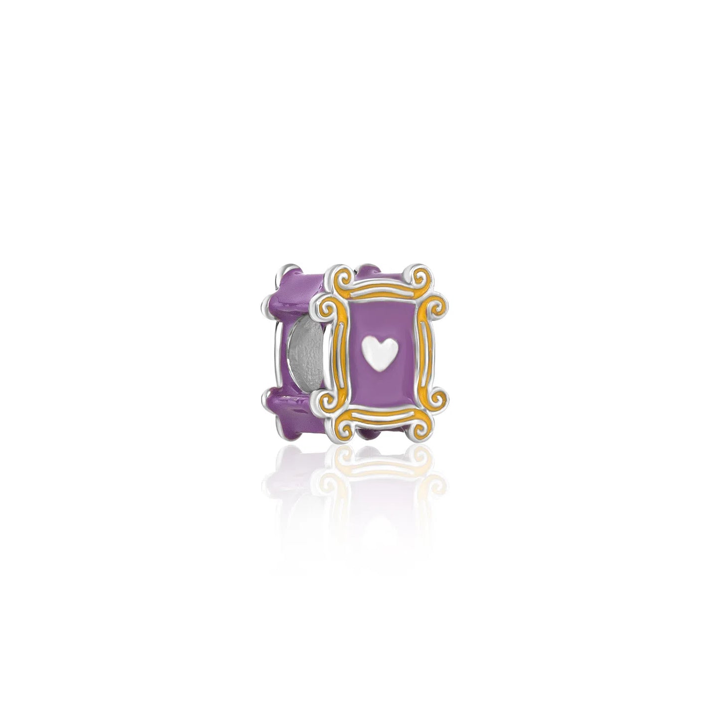 Charm Moldura Roxo Friends - 100% Prata 925 Esmaltada