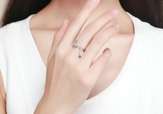 Anel Estrela Pendente - 100% Prata 925